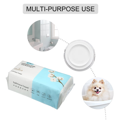 Pack of 60Pcs Disposable Face Towel Tissue Wet and Dry White 7.87"X7.87"